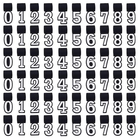 60шт. 10 стили силиконовых подвесок, число 0~9