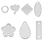 304 Stainless Steel Links Connectors, Rhombus & Heart & Oval & Teardrop & Rectangle & Flower