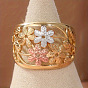 Brass Finger Rings for Women, Flower