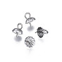 304 подвески из нержавеющей стали, за половину пробурено бисера, цветок