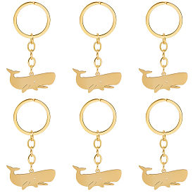 6 шт. брелок-подвеска из нержавеющей стали в виде кита