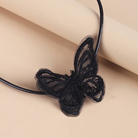 Lace Butterfly Lockbone Necklace - Short Chocker Neck Jewelry, Neckband Neck Chain.