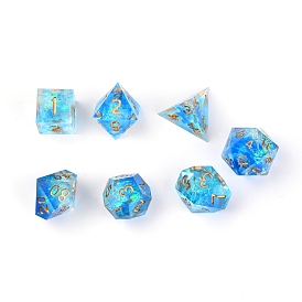 Resin Polyhedral Dice Set, for Playing Tabletop Games, Square, Rhombus, Triangle & Polygon