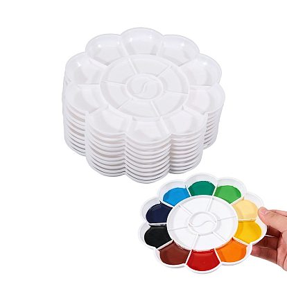 10Pcs Flower Plastic Artist Painting Palette, Paint Color Mixing Trays