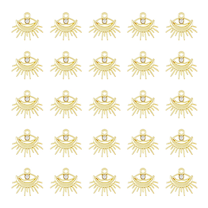 40 piezas de colgantes de aleación, con diamantes de imitación de cristal, Encantos de los ojos