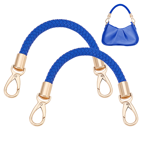 Круглые ручки для сумок из плетеной искусственной кожи., с металлическими застежками, золотые, аксессуары для изготовления кошельков