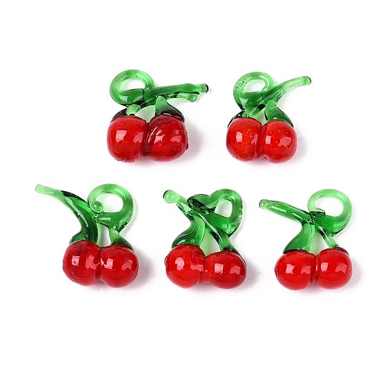 Подвески лэмпворк ручной работы, вишня