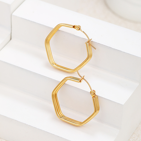 Шестигранные 201 из нержавеющей стали серьги обруча