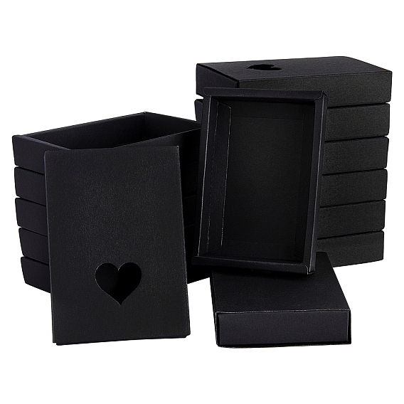 Коробка для вывода крафт-бумаги, с окном в форме сердца, прямоугольные