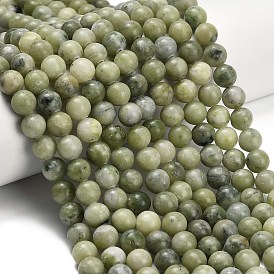 Натуральные китайские бусины из южного нефрита, гладкий круглый
