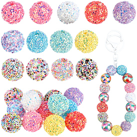 26Pcs 13 Styles Opaque Acrylic Beads, Round