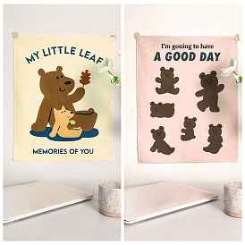 Bear Pattern Polyester Wall Hanging Tapestry, for Wall Decoration, Rectangle
