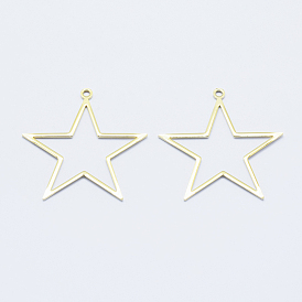 Long-Lasting Plated Brass Pendants, for DIY Jewelry Making and Crafting, Real 18K Gold Plated, Nickel Free, Star
