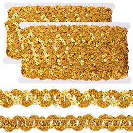 2 шт. полиэстеровые бусины-пайетки, блестки бисер, Аксессуары для орнаментов, рулон с пайетками, волна