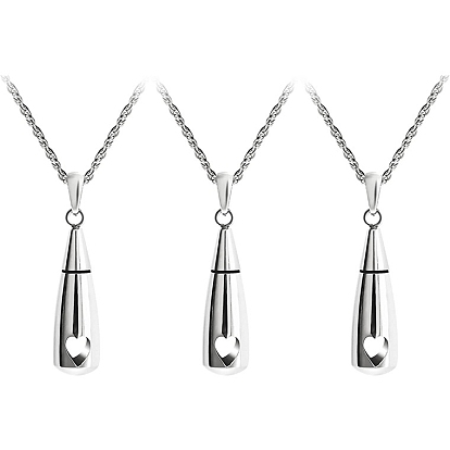 Stainless Steel Pendant Necklaces, Urn Ashes Necklace, Teardrop