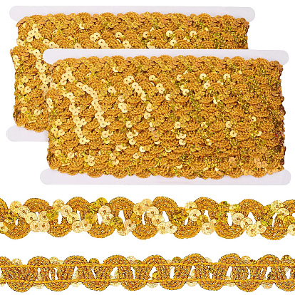 2 шт. полиэстеровые бусины-пайетки, блестки бисер, Аксессуары для орнаментов, рулон с пайетками, волна