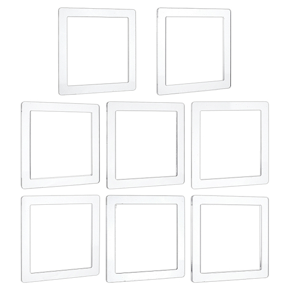 8 шт. прозрачный акриловый набор рамок для скатывания глины, квадратный