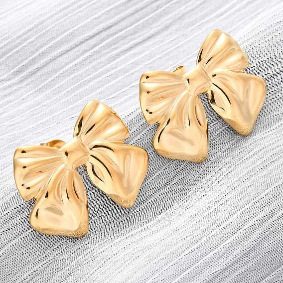 304 из нержавеющей стали серьги, бантом