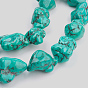 Natural Magnesite Beads Strands, Nuggets, Dyed & Heated