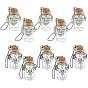 10Pcs 2 Styles Transparent Glass Empty Bottles, with Alloy Pendants