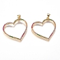 Латунные микро проложить кубического циркония подвески, долговечный, сердце