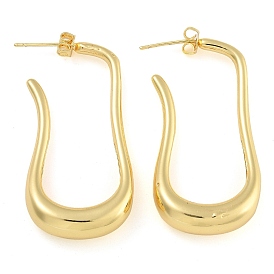 Brass Rectangle Stud Earrings