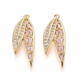 Латунные микро проложить кубического циркония подвески, лист, без никеля 