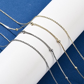 Латунные двухслойные ожерелья, цепочки rolo и satellite для женщин, 304 из нержавеющей стали застежкой омар, стойки покрытие, без свинца и без кадмия, долговечный