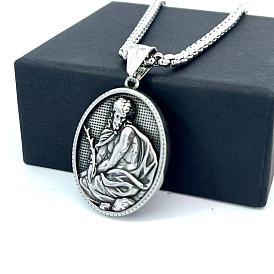 Греческая мифология кулон из нержавеющей стали Иисус винтажные хип-хоп ожерелья для мужчин