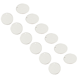 304 Stainless Steel Stamping Blank Tag Pendants, Flat Round