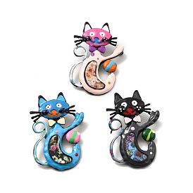 Cat with Bowtie Enamel Pin, Electrophoresis Black Alloy Badge for Backpack Clothes, Cadmium Free & Lead Free