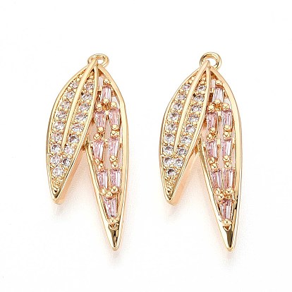 Латунные микро проложить кубического циркония подвески, лист, без никеля 