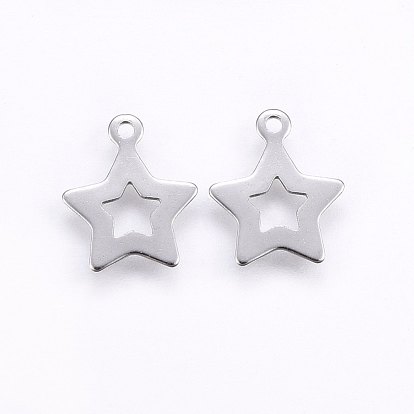 304 Stainless Steel Charms, Star