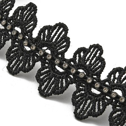Polyester Lace Choker Necklaes, With Rhinestone