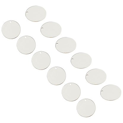 304 Stainless Steel Stamping Blank Tag Pendants, Flat Round