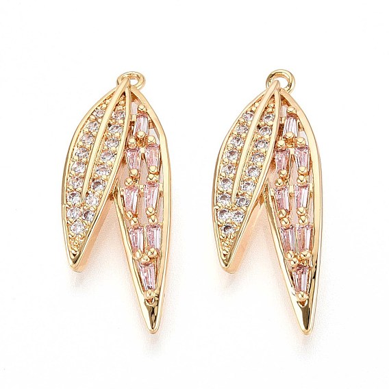 Латунные микро проложить кубического циркония подвески, лист, без никеля 