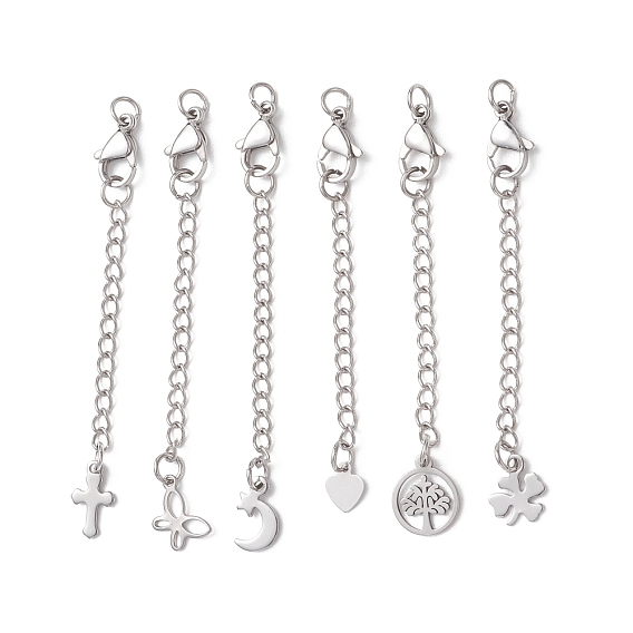 6шт 304 концевые цепи из нержавеющей стали, с 304 прелестей из нержавеющей стали, разнообразные