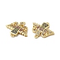 Brass Micro Pave Colorful Cubic Zirconia Connector Charms, Angel Links