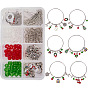 DIY Bangle Making, with Adjustable Iron Bangle and Alloy Enamel Pendants, Christmas Theme