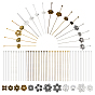 4 Colors DIY Jewelry Making Finding Kits, including 192Pcs Brass Ball Head Pins and 192Pcs Alloy Bead Caps