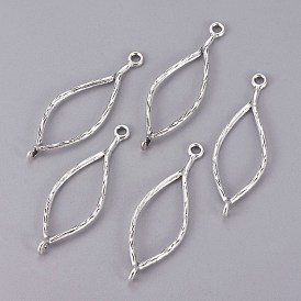 Tibetan Style Oval Links/Connectors, Cadmium Free & Lead Free, 44x14x1.5mm, Hole: 1.5mm