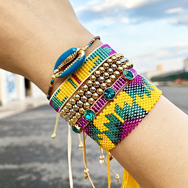Bohemian Style Handmade Miyuki Bracelet Set with Minimalist Geometric Patterns for Women