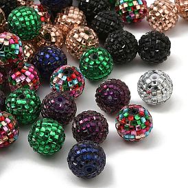 Акриловые стразы бусины, круглая с квадратным стразом, блестящие бусины для изготовления украшений своими руками, ручки и поделки из бисера