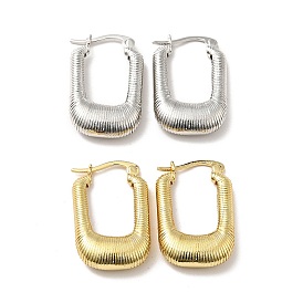 Rack Plating Brass Rectangle Thick Hoop Earrings for Women