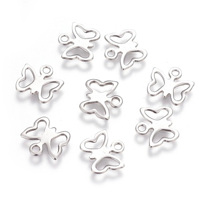 304 charmes en acier inoxydable, papillon