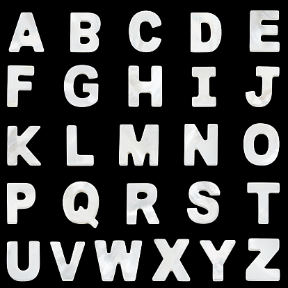 26шт 26 стили натуральные белые бусины из ракушек, начальная, Топ пробуренной, цвет морской раковины