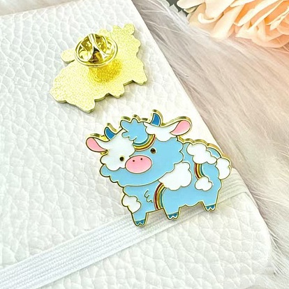 Эмалевая булавка для скота, Значок из сплава для окраски рюкзака, одежды, золотые