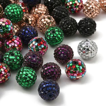 Акриловые стразы бусины, круглая с квадратным стразом, блестящие бусины для изготовления украшений своими руками, ручки и поделки из бисера
