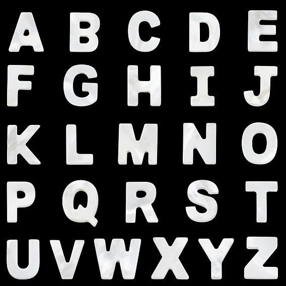 26шт 26 стили натуральные белые бусины из ракушек, начальная, Топ пробуренной, цвет морской раковины