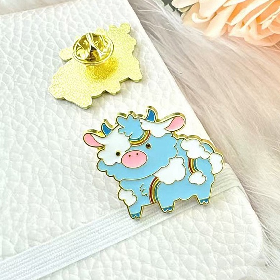 Эмалевая булавка для скота, Значок из сплава для окраски рюкзака, одежды, золотые